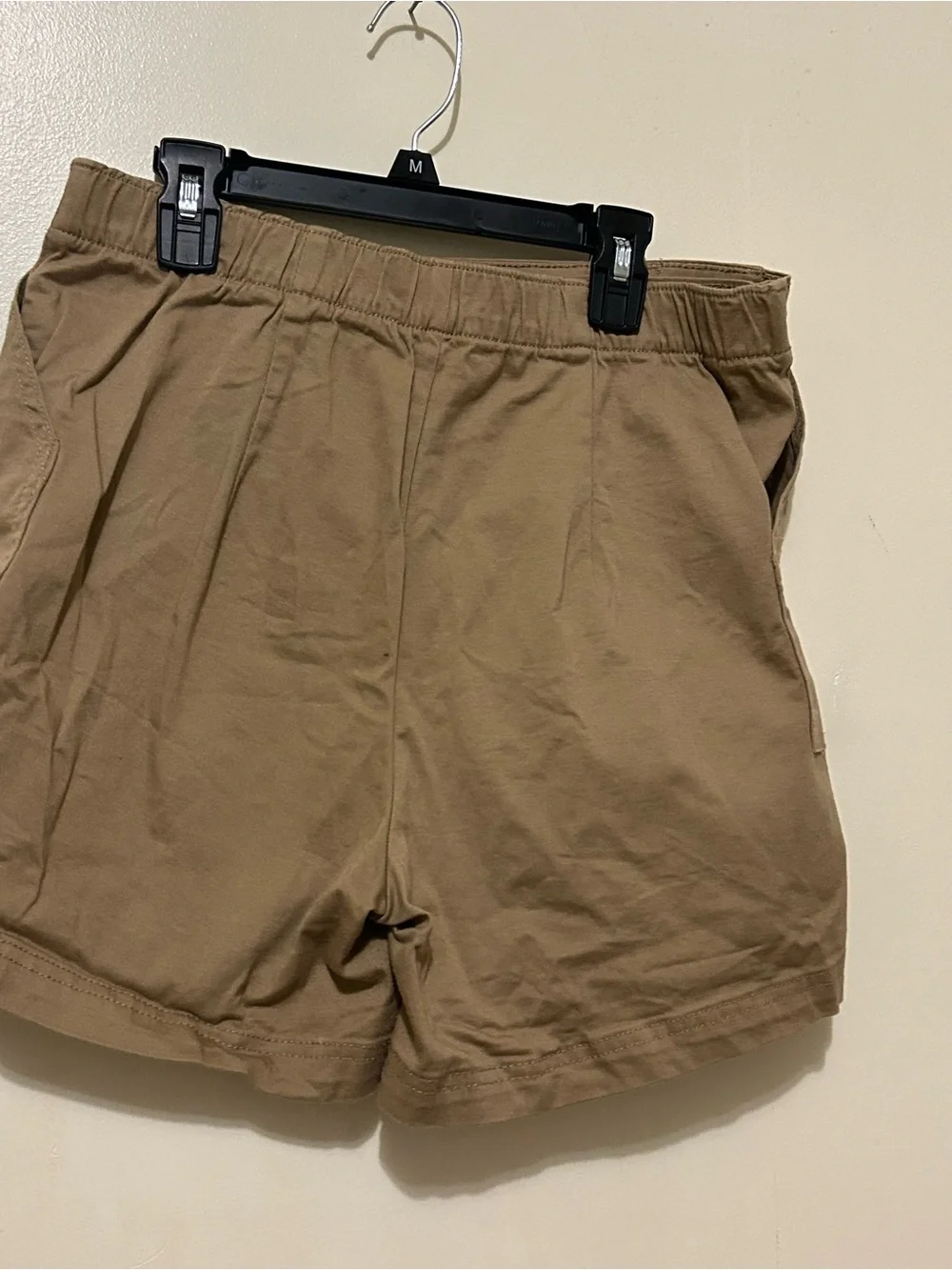 Nine West Tan Utility Skort with Patch Pockets Cotton Spandex Sz S Elastic waist